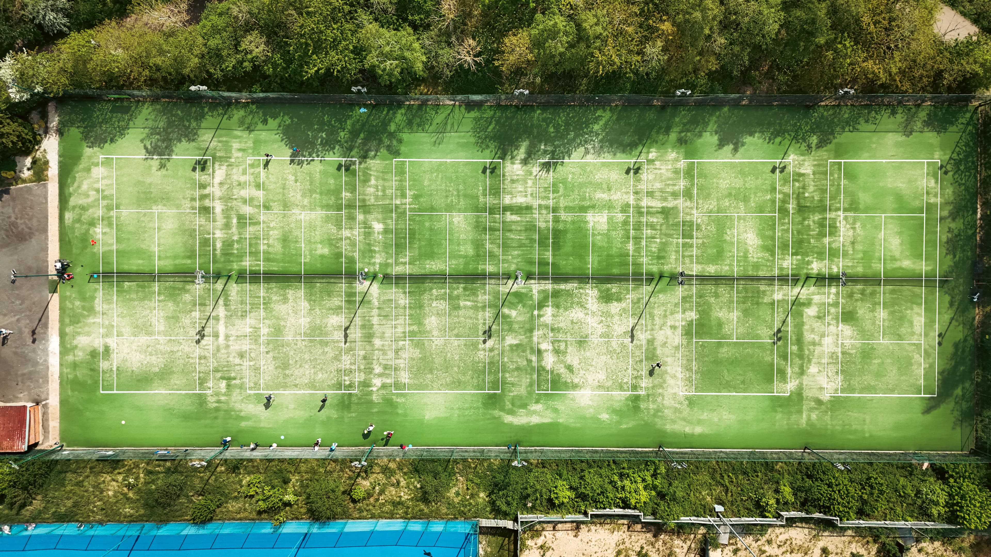 Media Borne Drone Photography Tennis Court